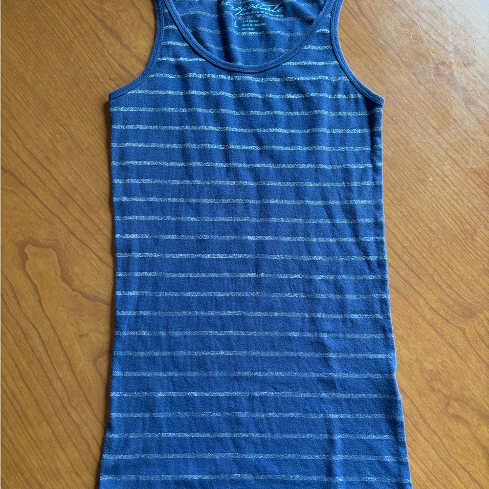 Aeropostale Striped Blue Tank Top